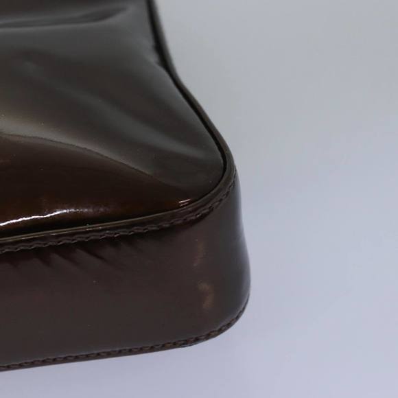 PRADA Shoulder Bag Patent leather Brown Auth 78409 - Picture 9 of 16